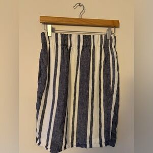 J. Crew Blue and Cream Linen Summer Skirt